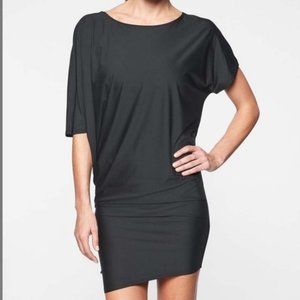 Athleta Sunlover Hilo Asymmetrical Black Dress M